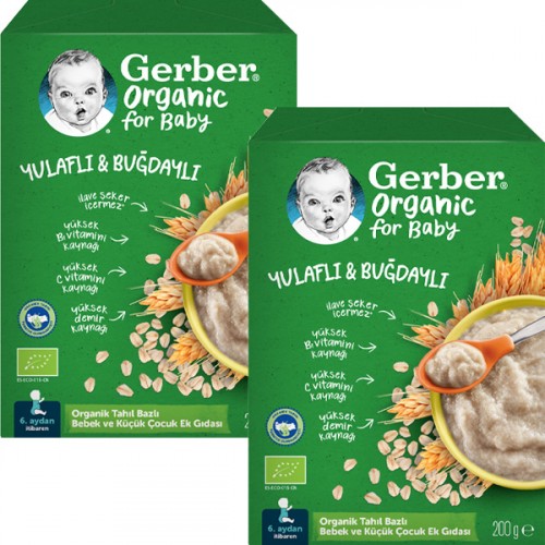 Gerber Organik Yulaflı Buğdaylı Kaşık Maması 200g x 2 Adet